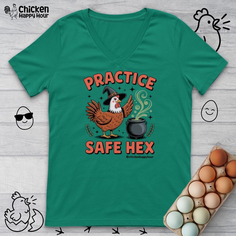 Practice Safe Hex V-Neck Tee