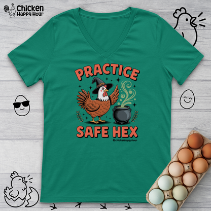 Practice Safe Hex V-Neck Tee