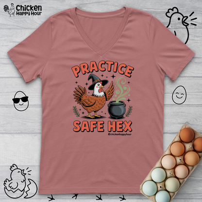 Practice Safe Hex V-Neck Tee