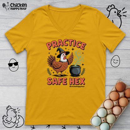 Practice Safe Hex V-Neck Tee
