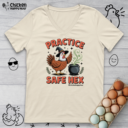 Practice Safe Hex V-Neck Tee
