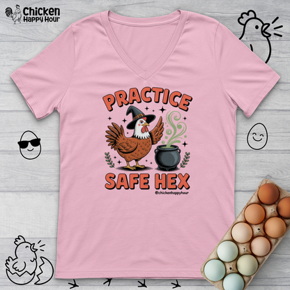 Practice Safe Hex V-Neck Tee