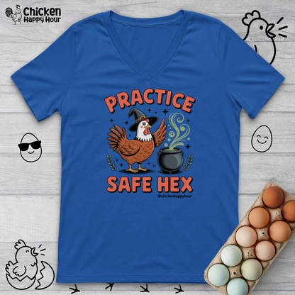 Practice Safe Hex V-Neck Tee