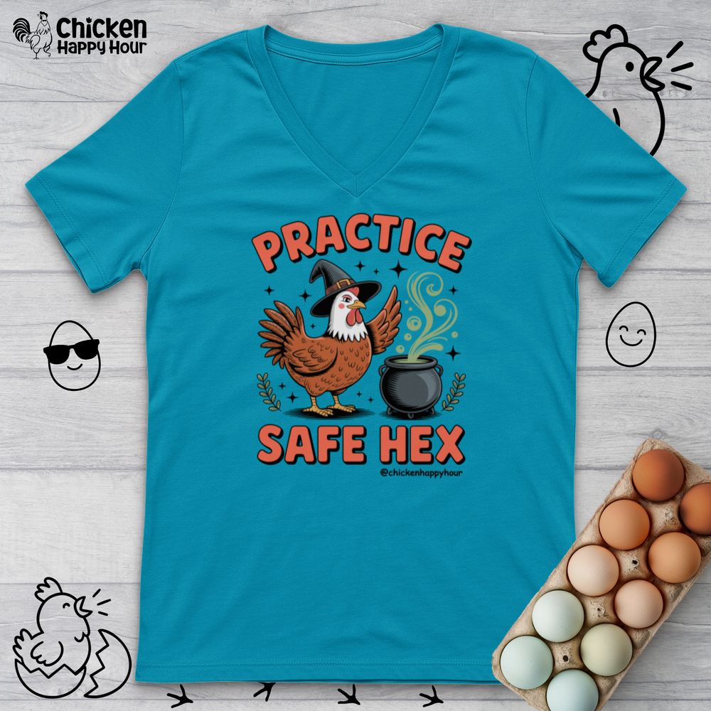 Practice Safe Hex V-Neck Tee