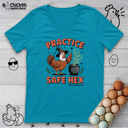 Practice Safe Hex V-Neck Tee