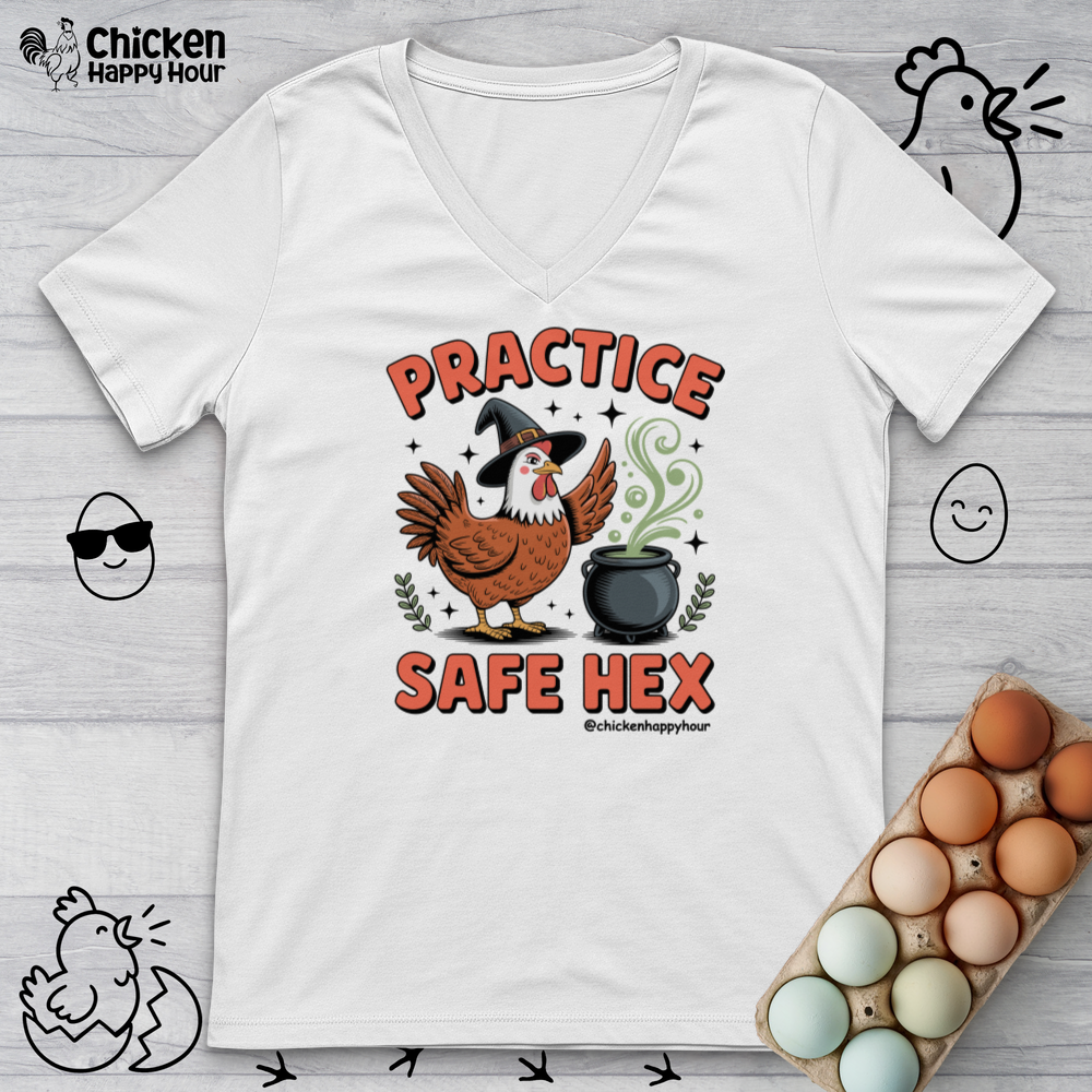 Practice Safe Hex V-Neck Tee