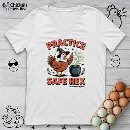 Practice Safe Hex V-Neck Tee