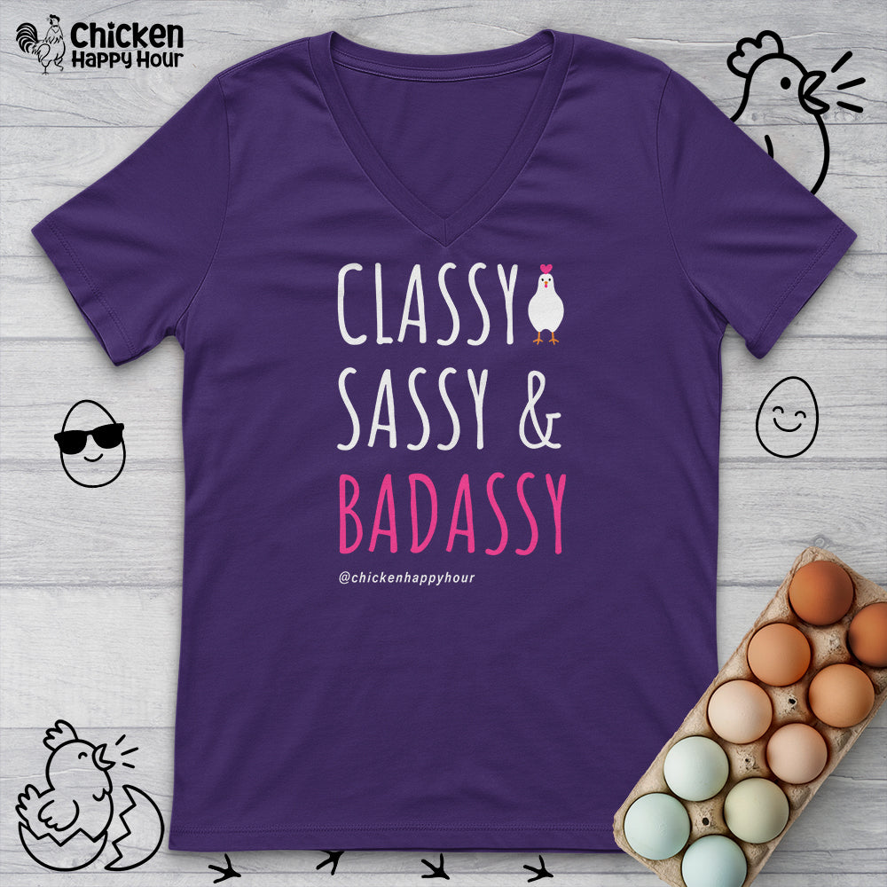 Classy Sassy and Badassy V-Neck Tee