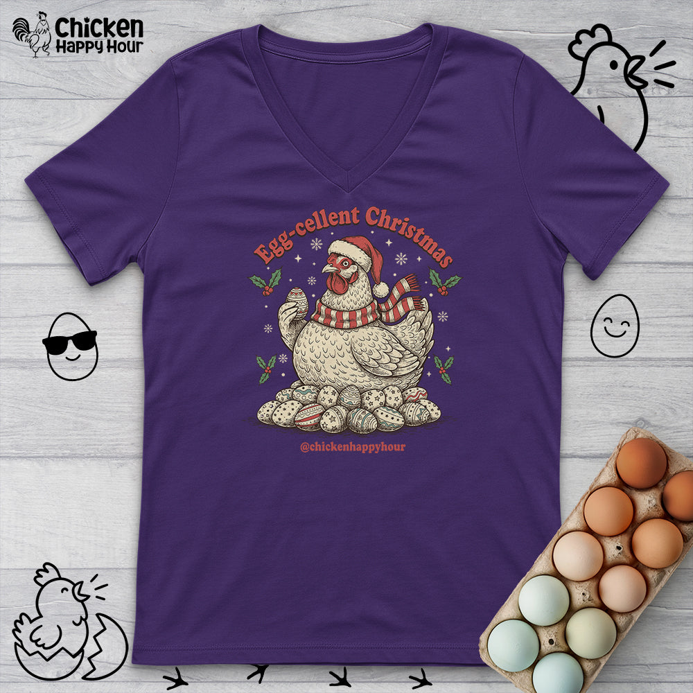 Egg-cellent Christmas V-Neck Tee