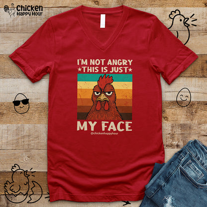 I Am Not Angry This Is Just My Face V-Neck Tee