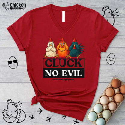 Cluck, No Evil V-Neck Tee