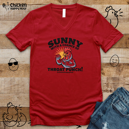 Sunny with a Chance of Throat Punch V-Neck Tee
