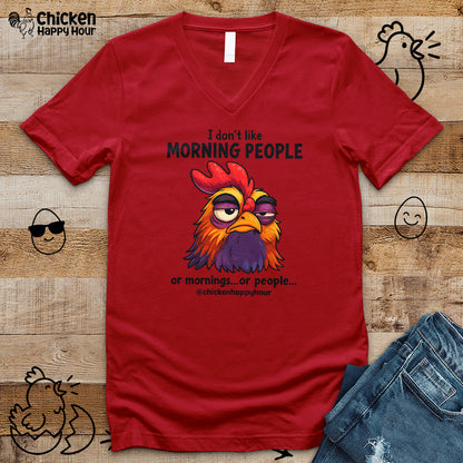 I Don't Like Morning People V-Neck Tee