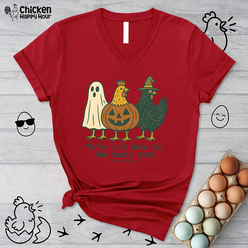 We're Just Here For the Candy Corn V-Neck Tee