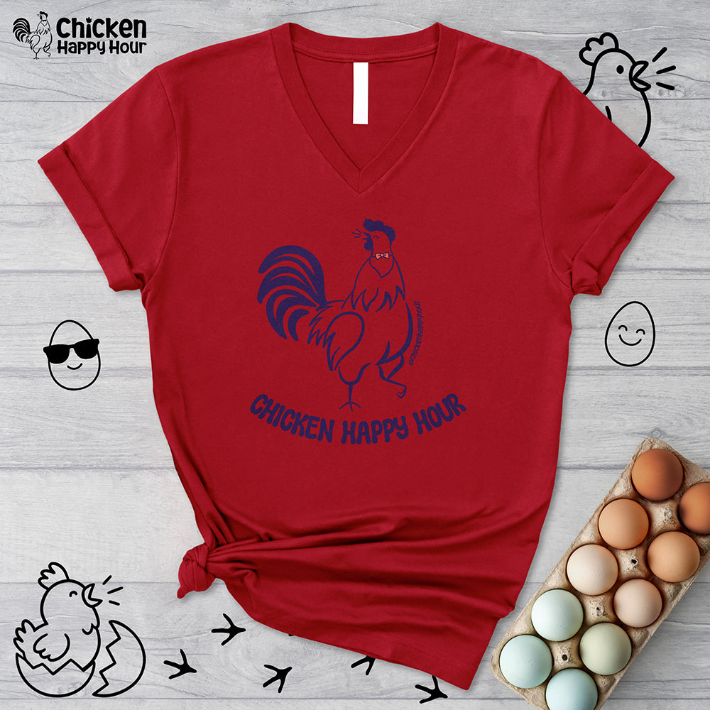 Feminine Chicken V-Neck Tee