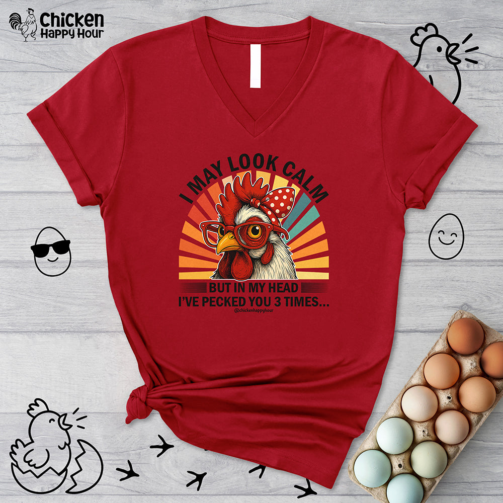 I May Look Calm V-Neck Tee
