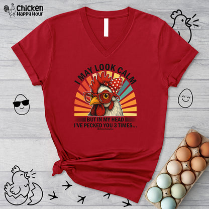 I May Look Calm V-Neck Tee