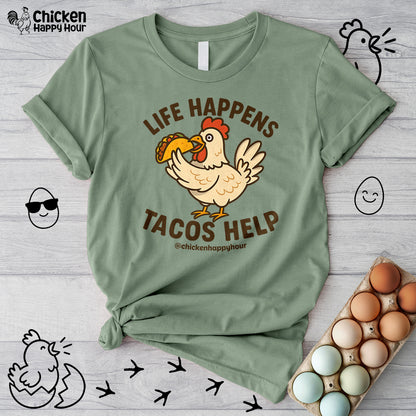 Life Happens Tacos Help Unisex Tee