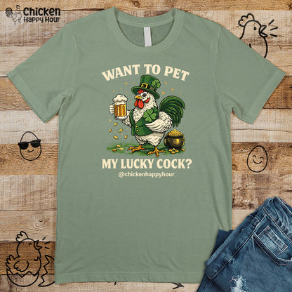 Want To Pet My Lucky Cock Unisex Tee