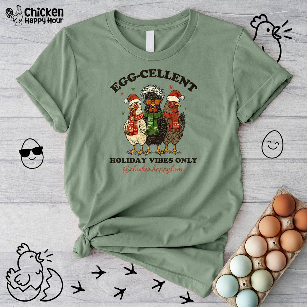 Egg-Cellent Holiday Vibes Only Unisex Tee