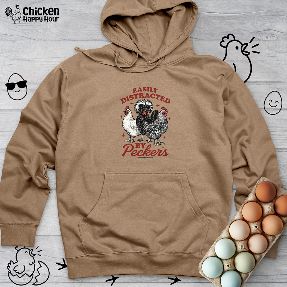 Easily Distracted By Peckers Hooded Sweatshirt