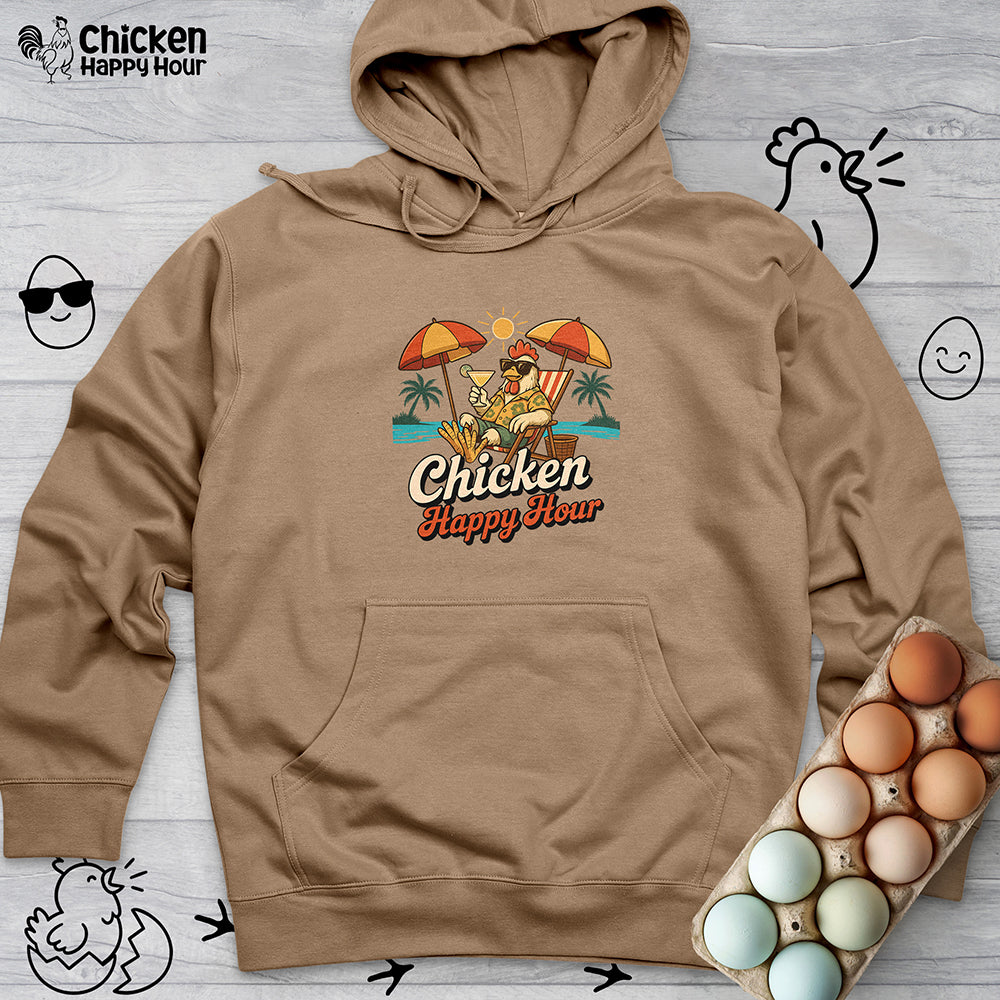Chicken Happy Hour Beachy Chicken Hooded Sweatshirt