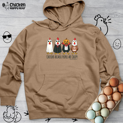 Chickens Because People Are Creepy Hooded Sweatshirt