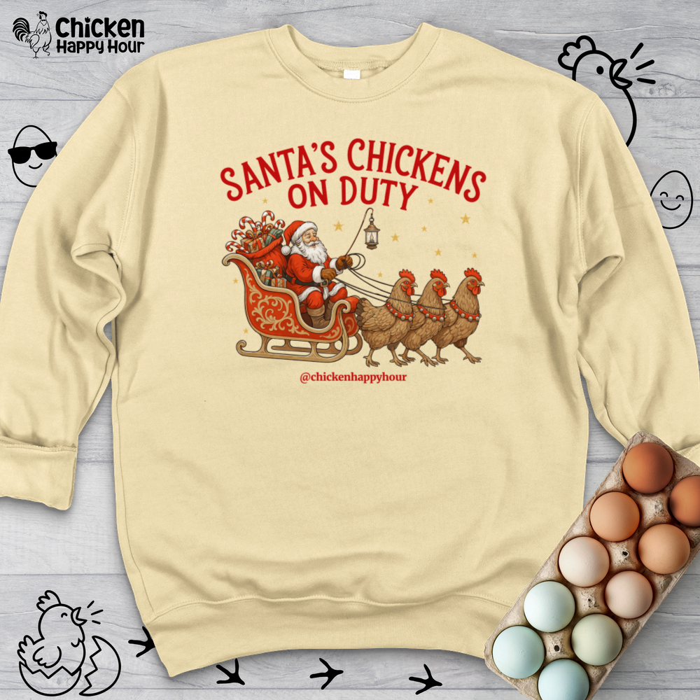 Santa’s Chickens on Duty Crewneck