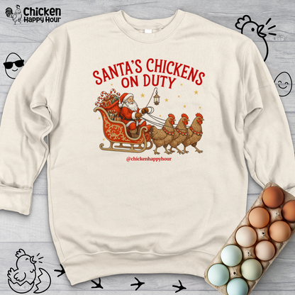 Santa’s Chickens on Duty Crewneck