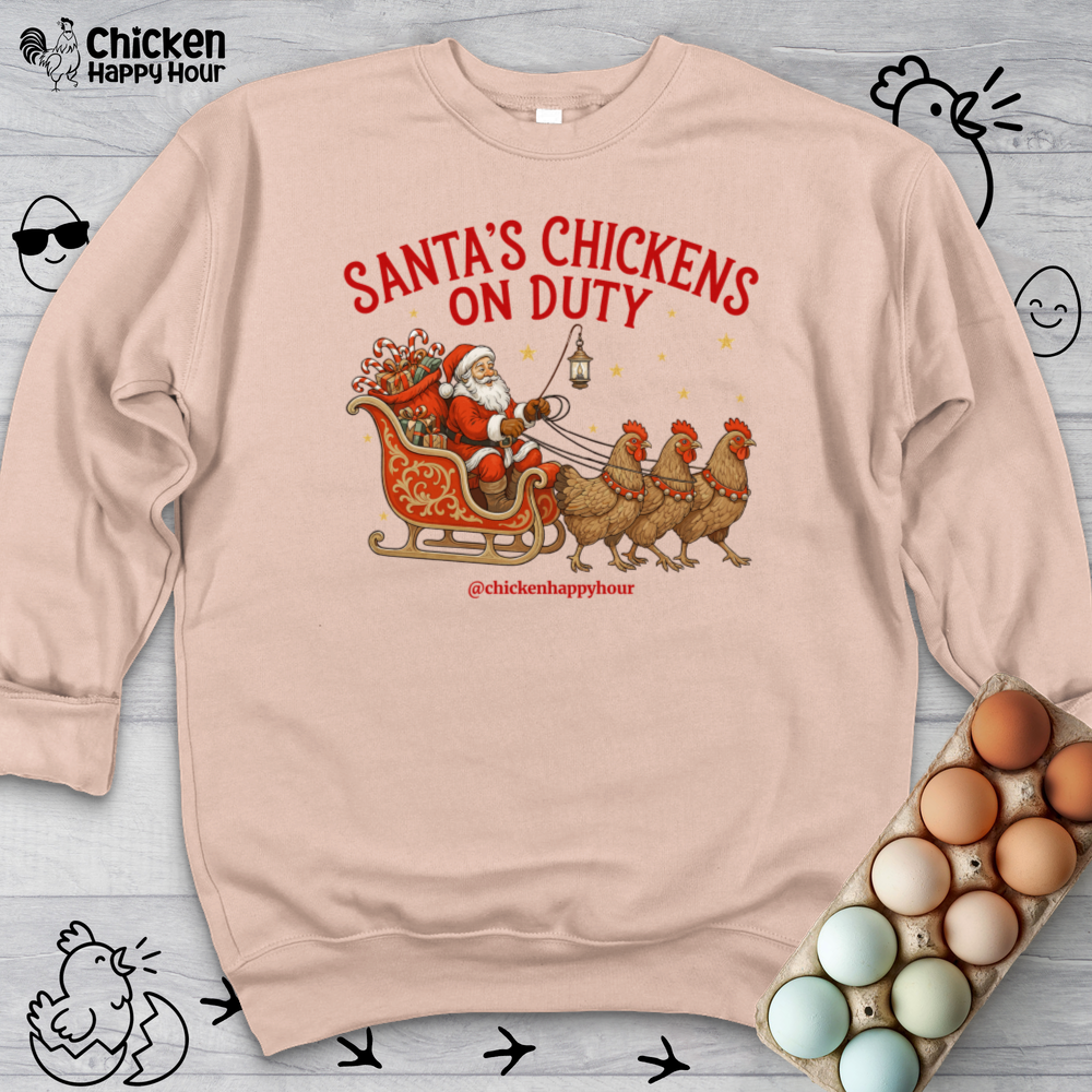 Santa’s Chickens on Duty Crewneck