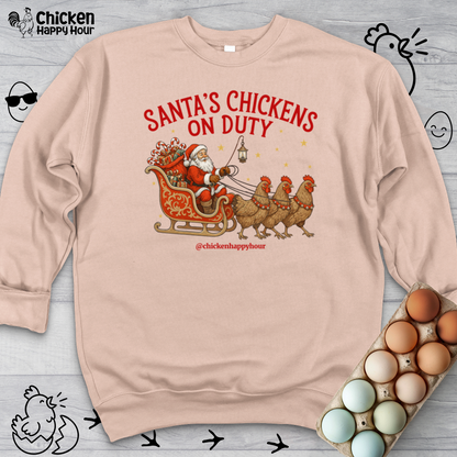 Santa’s Chickens on Duty Crewneck