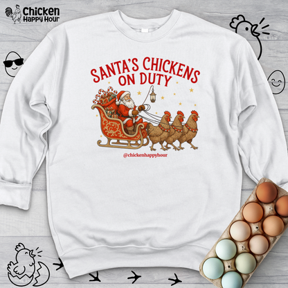 Santa’s Chickens on Duty Crewneck