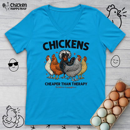 Chickens Cheaper V-Neck Tee