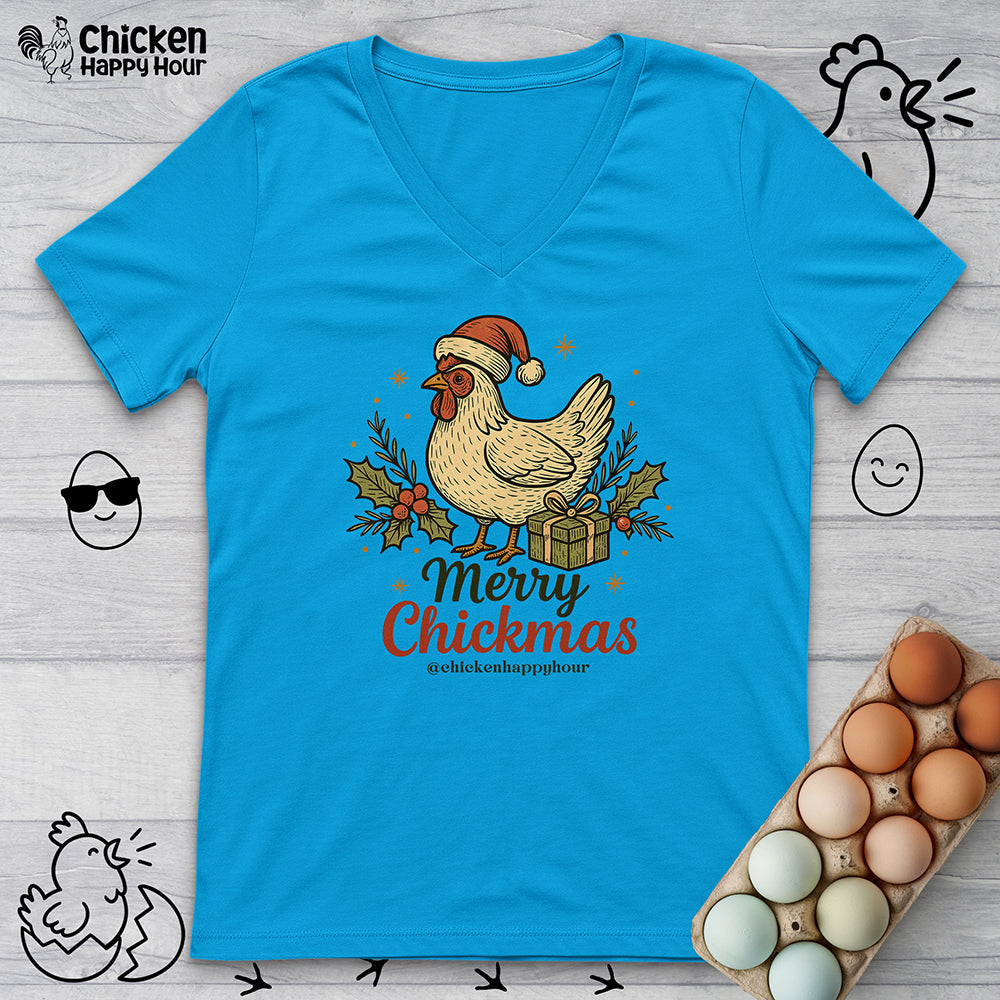 Merry Chickmas V-Neck Tee