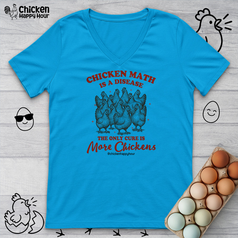 Chicken Math is a Disease V-Neck Tee