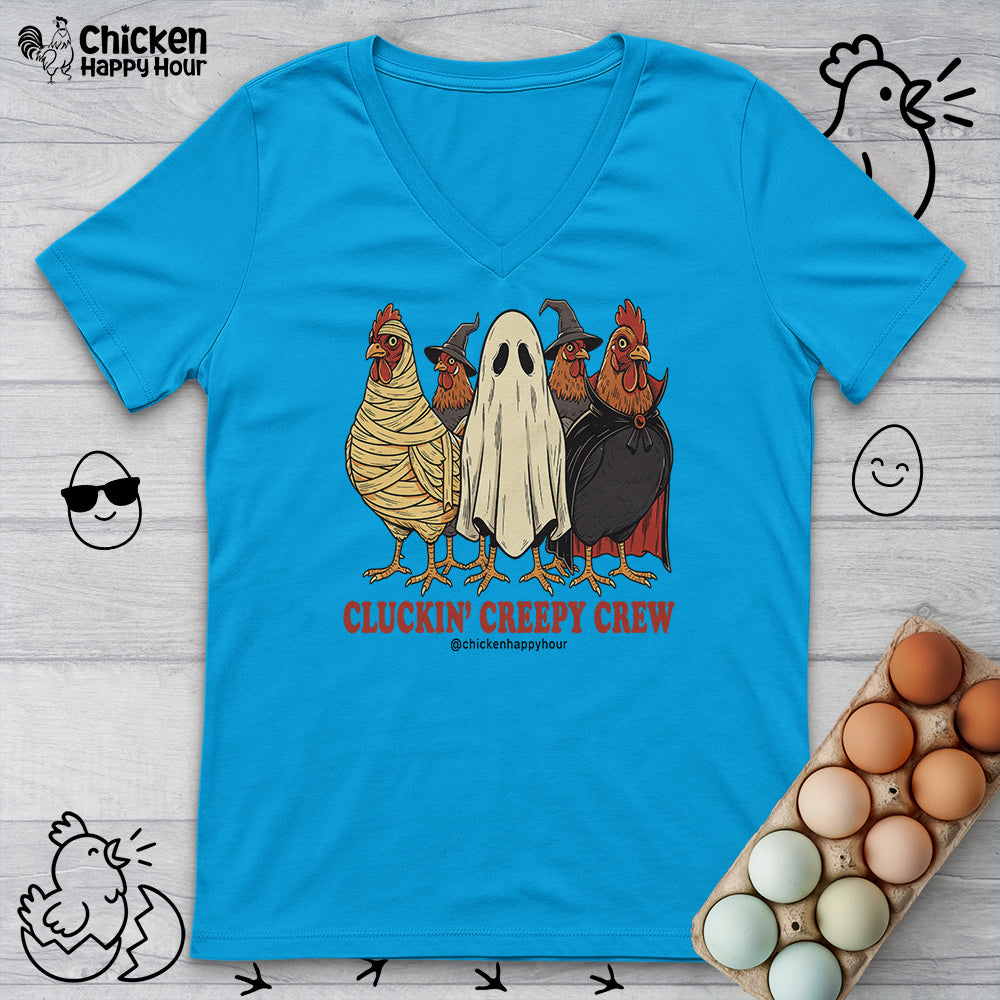Cluckin’ Creepy Crew V-Neck Tee