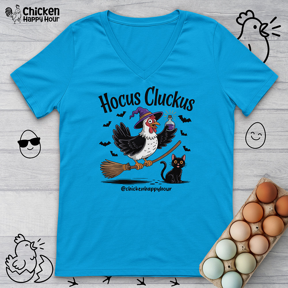 Hocus Cluckus V-Neck Tee