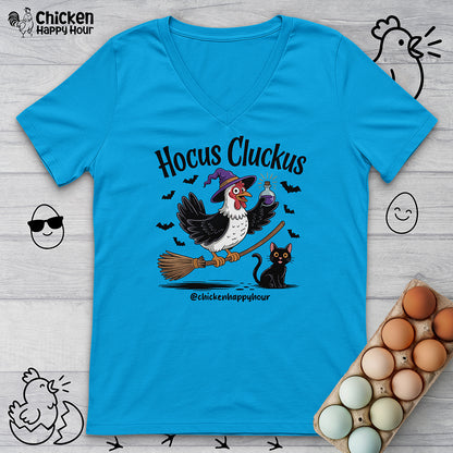 Hocus Cluckus V-Neck Tee
