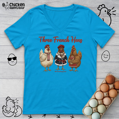 Three French Hens V-Neck Tee