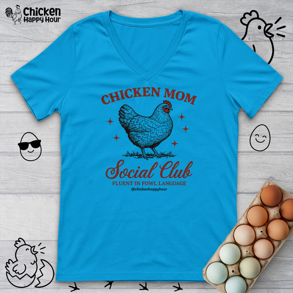 Chicken Mom Social Club V-Neck Tee