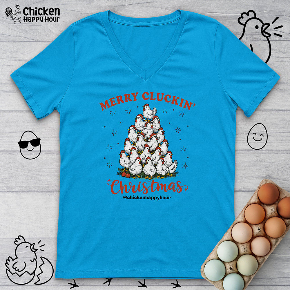 Merry Cluckin' V-Neck Tee