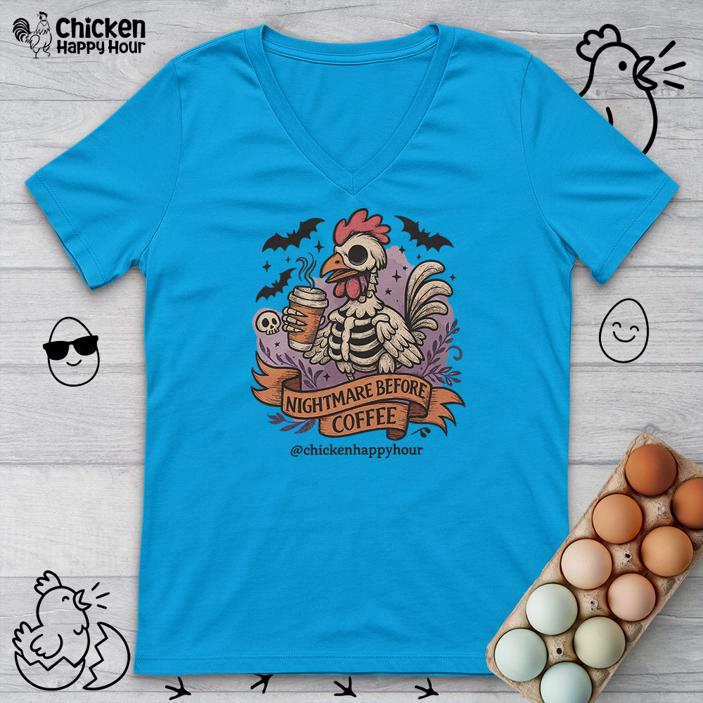 Nightmare Before Coffee V-Neck Tee