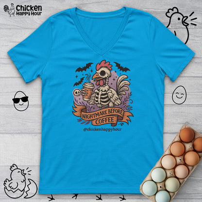Nightmare Before Coffee V-Neck Tee