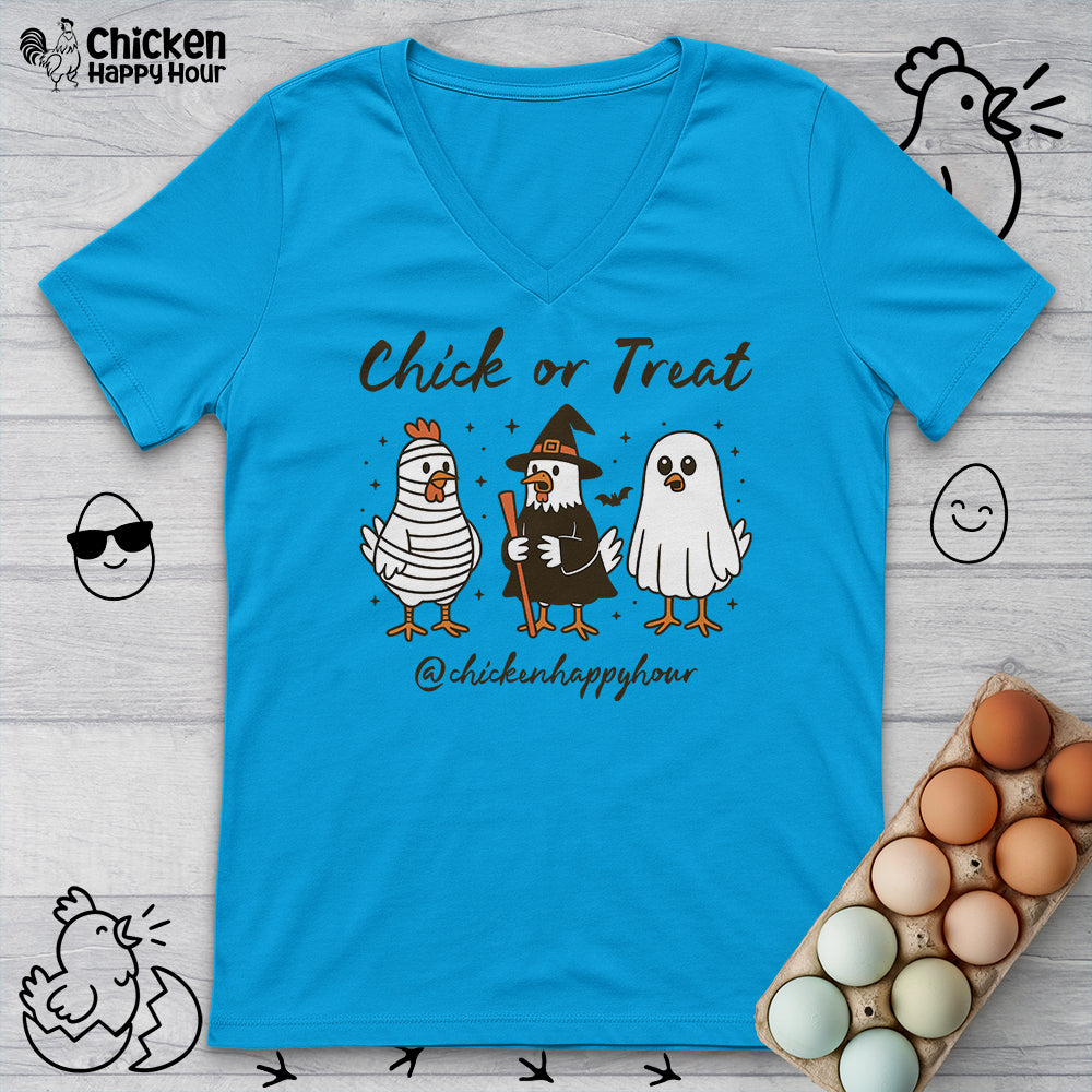 Chick or Treat V-Neck Tee