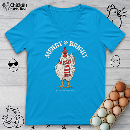 Merry & Bright V-Neck Tee