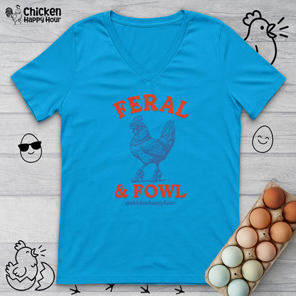 Feral & Fowl V-Neck Tee
