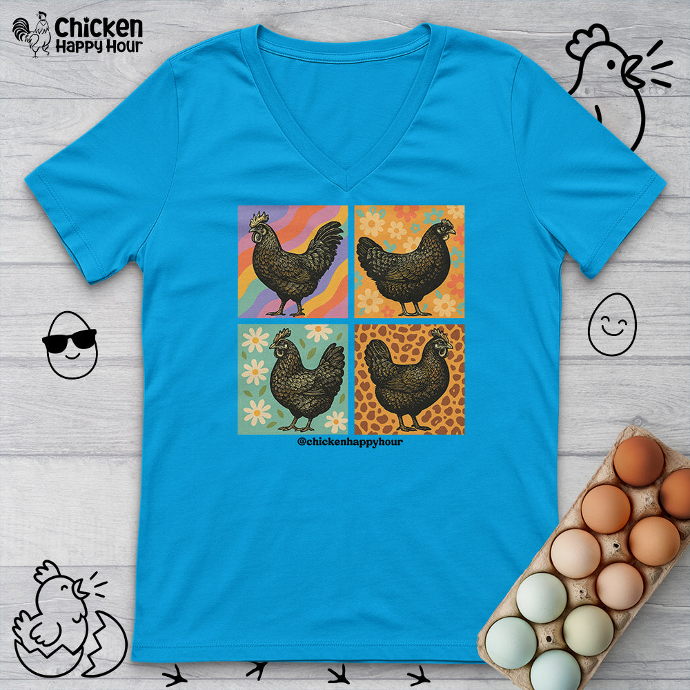 Retro Chicken V-Neck Tee