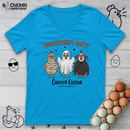 Poultrygeist Party V-Neck Tee