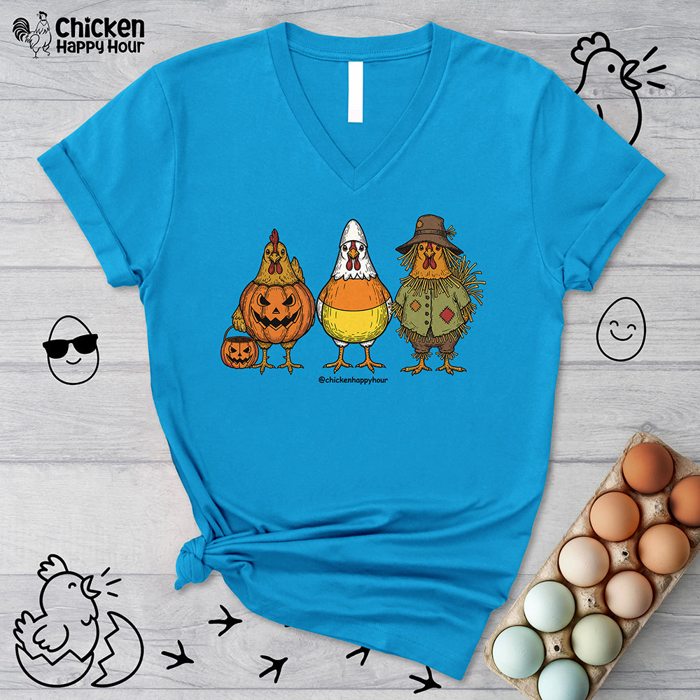 Halloween Chicken V-Neck Tee