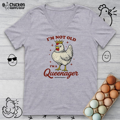Queenager V-Neck Tee